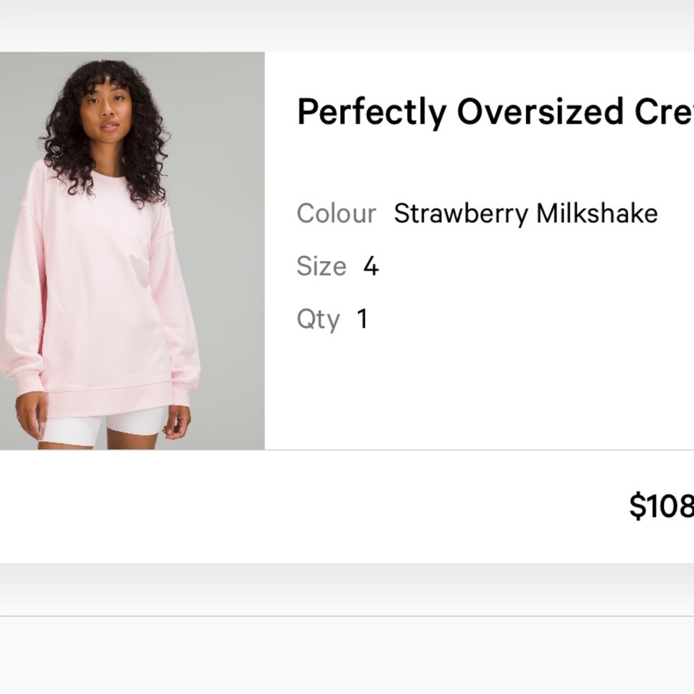Lululemon perfectly oversized crew size 4